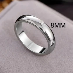 Elegant 18K Gold Plated Minimalist Couple Rings for Wedding and Engagement (Silver 8mm)
