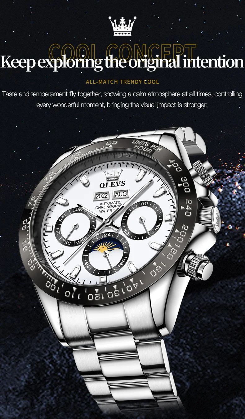 OLEVS 6654 Mechanical Automatic Multifunction Men's Watch description image