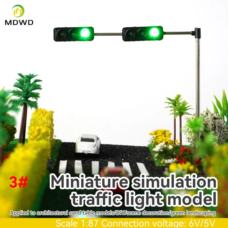 2PCS HO Scale Model Traffic Lights  with Controller ForTrain Railway Railroad Diorama Layout 4