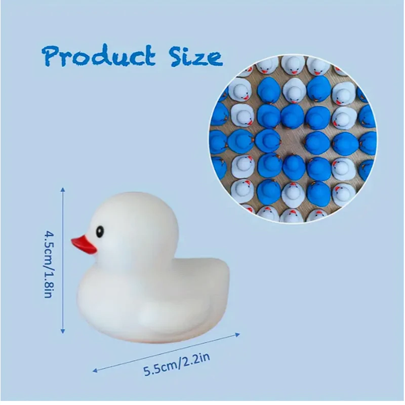108PCS Jewish Rubber Ducks - Blue & White Perfect for Hanukkah, Shabbat, Car Decor & Party Favors 2
