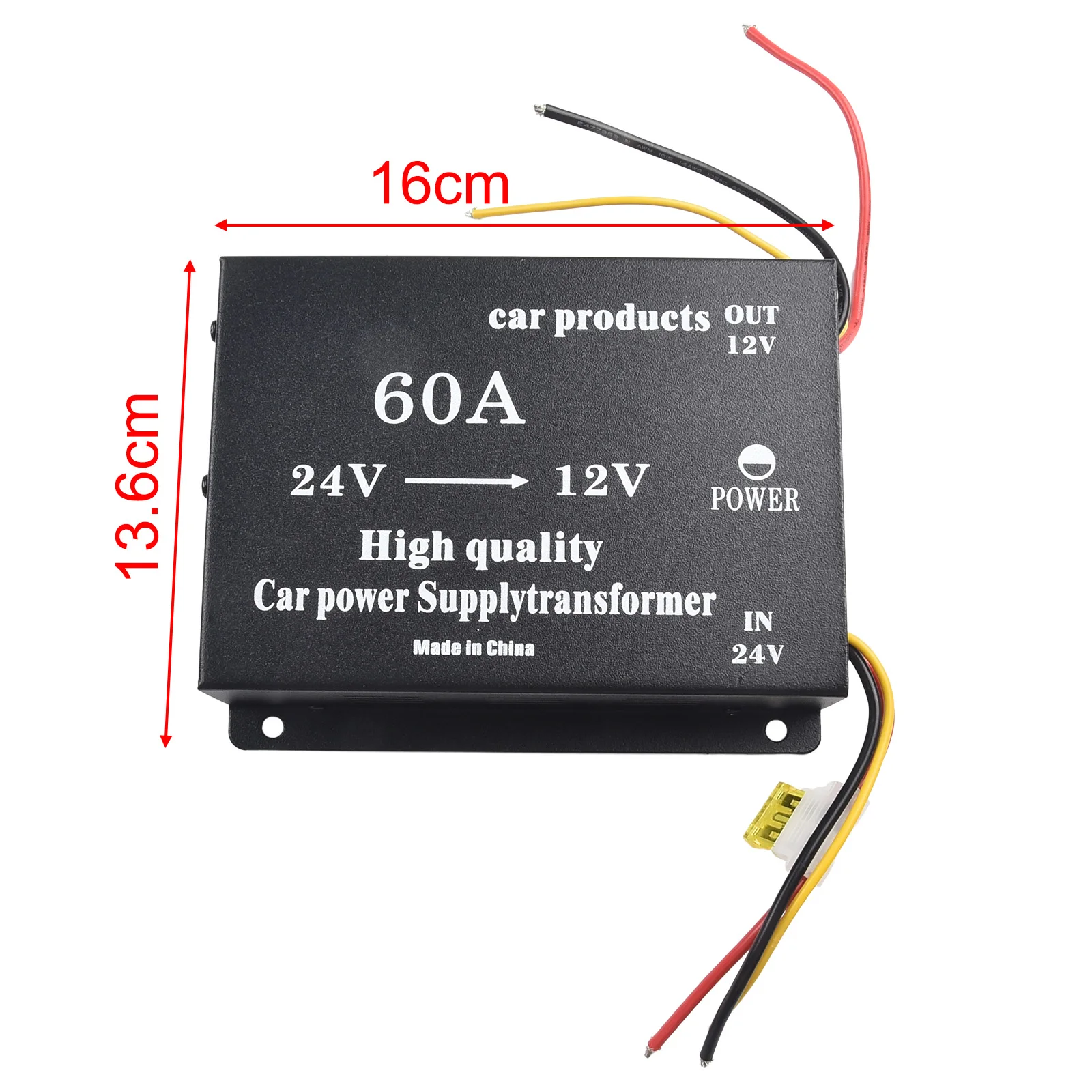 Vehicle 24V To 12V Step Down Power Converter Black Auto Power (60A) Car Step-down Transformer Electronics Accessories