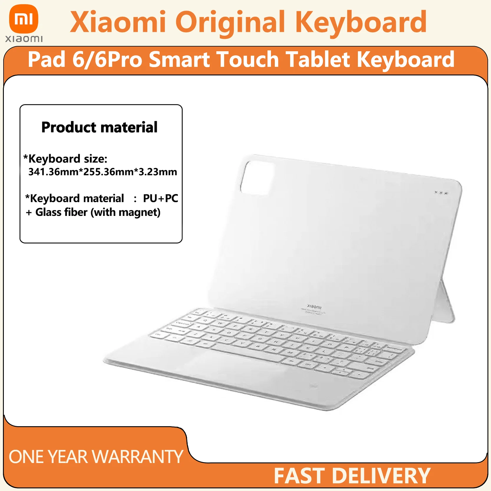 Original XIAOMI Pad 6/6Pro Smart Touch Tablet bluetooth keyboard wireless keyboard mouse set NFC Wireless Ultra Thin Trackpad Flip Adsorption Magnetic Leather Case