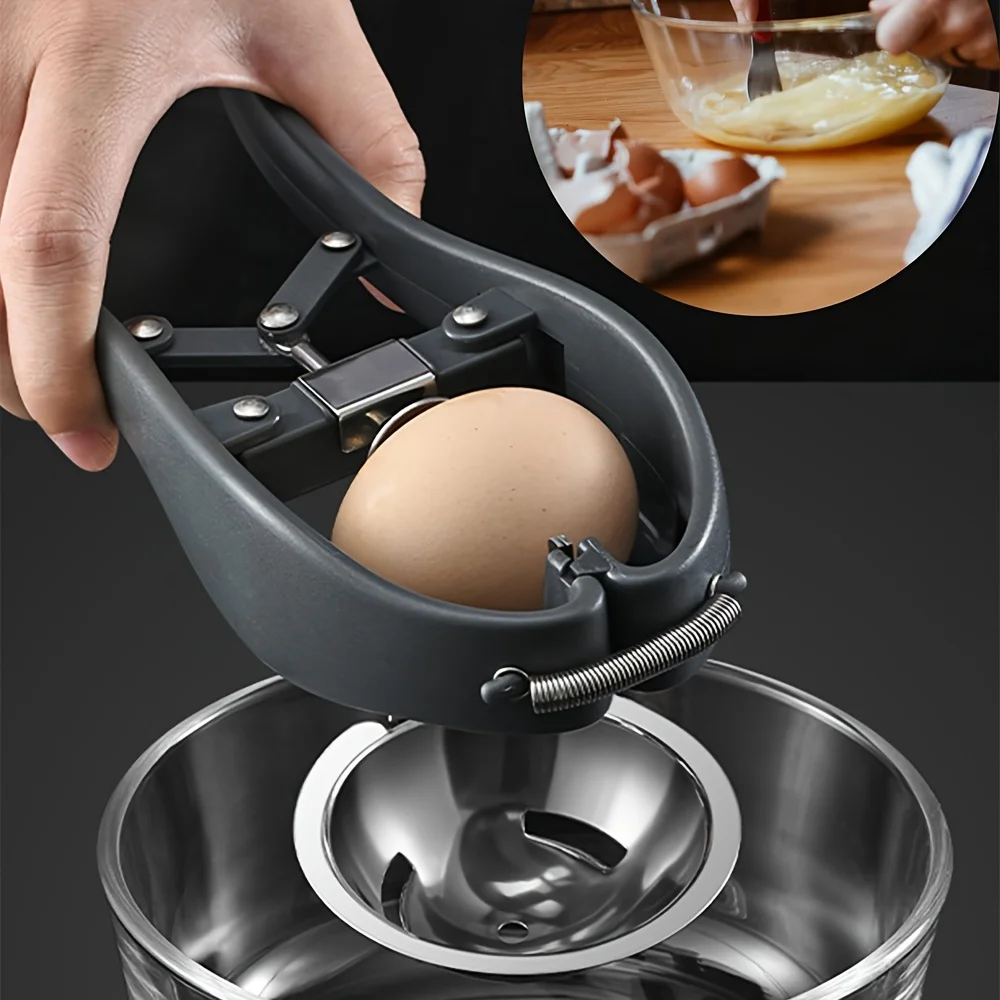 1pc Egg Cracker, Stainless Steel Egg Opener, Automatic Cracking Tool, Eggs Beater Tool, Handheld Opener, Easy Eggshell C