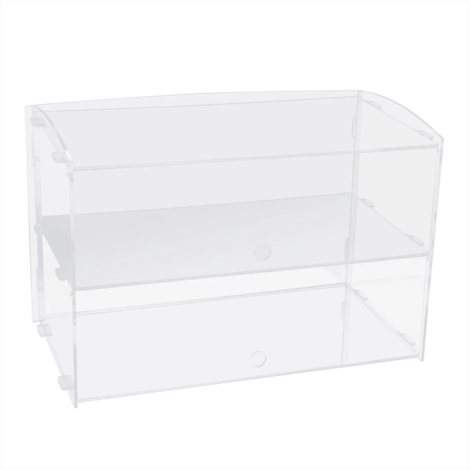 US 2 Trays Acrylic Pastry Donut Display Case Clear Cupcake Display Serve Self