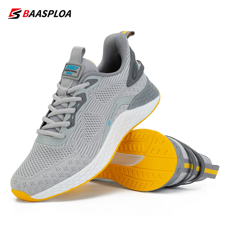 Baasploa Men Sneakers Summer Breathable Lightweight Running Shoes Classic Style High Quality Casual Walking Shoes Male Non-Slip