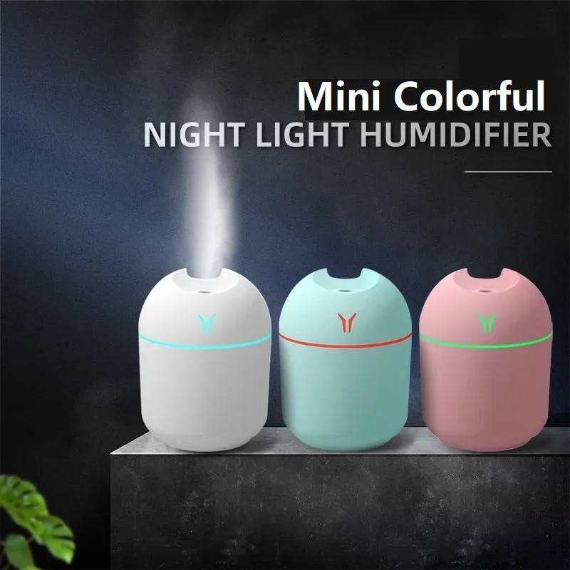 

250ML Humidifier Mini Aromatherapy Humidifiers Diffusers For Home Romantic Light USB Essential Oil Diffuser Car Purifier Air