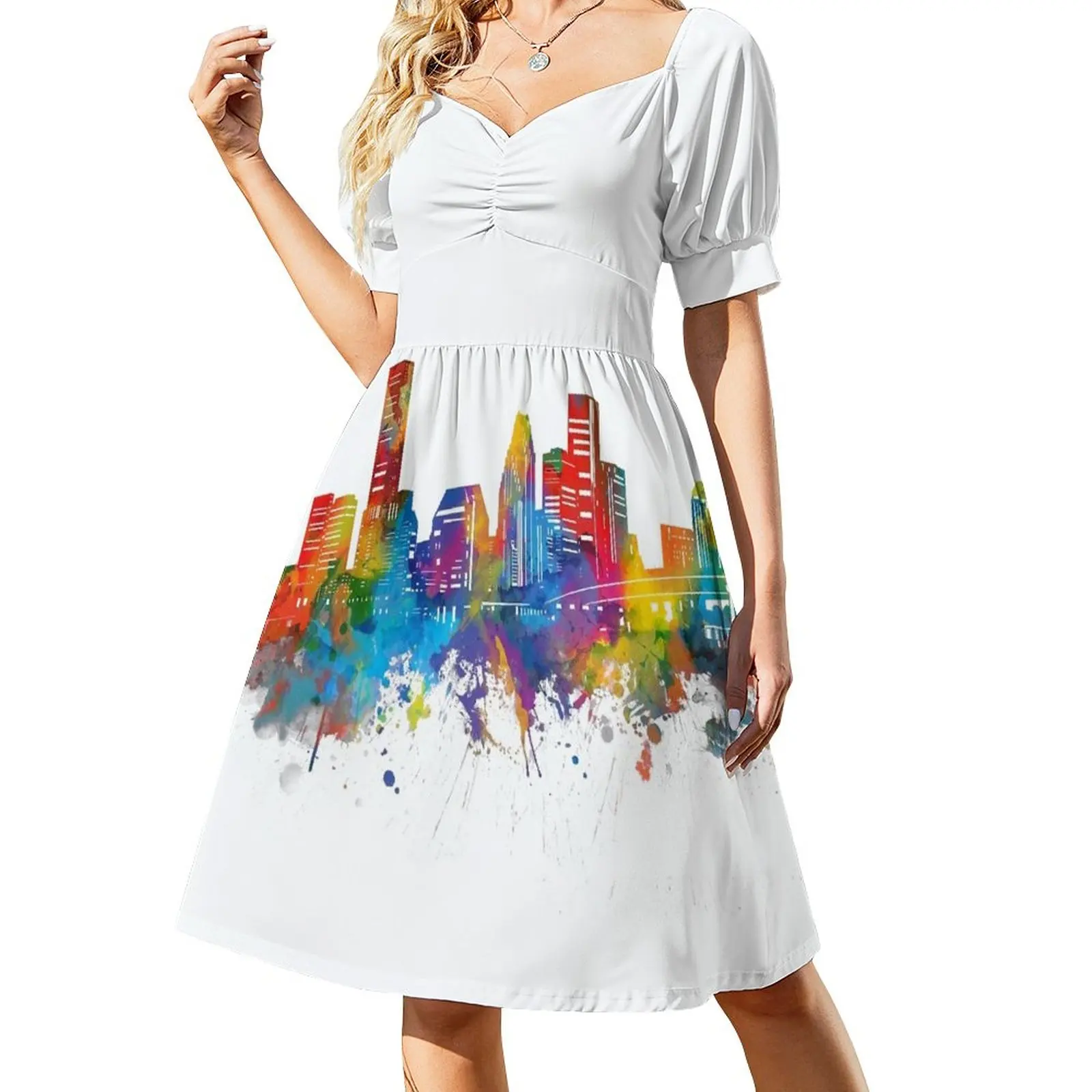 

houston skyline Sleeveless Dress summer outfits for women 2024 evening dress woman