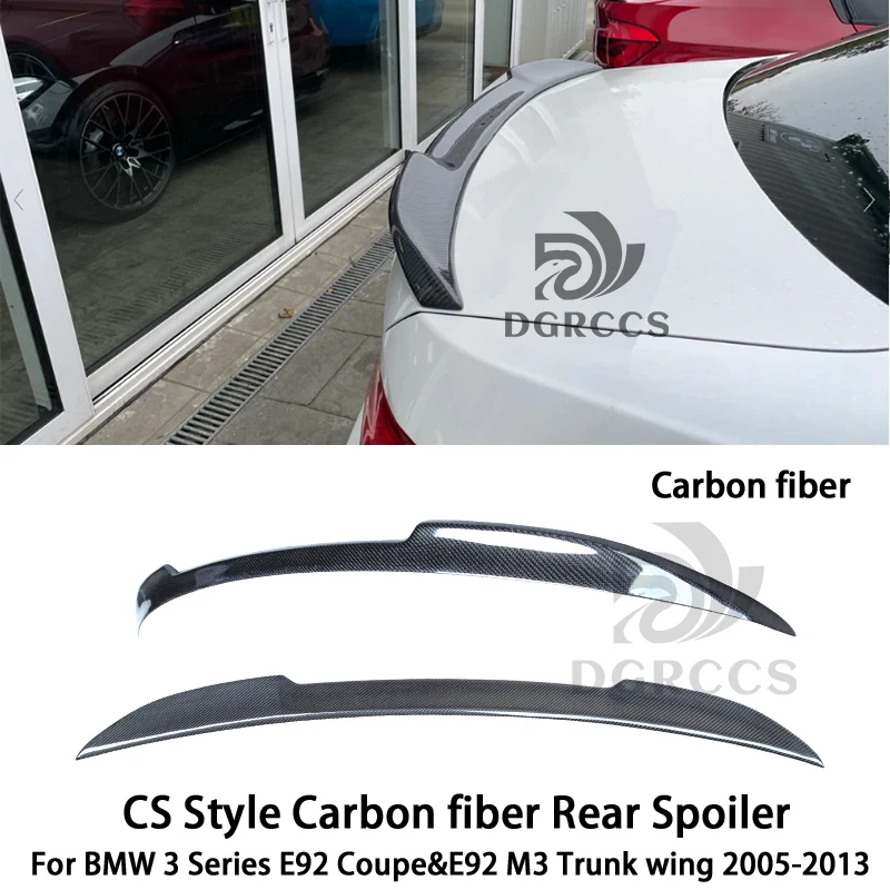 

For BMW 3 Series E92 Coupe&E92 M3 CS Style Carbon fiber Rear Spoiler Trunk wing 2005-2013 Carbon fiber Glossy black