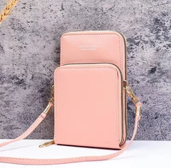 Universal Crossbody Mobile Phone Bag and Wallet Coin Purse (Light pink)