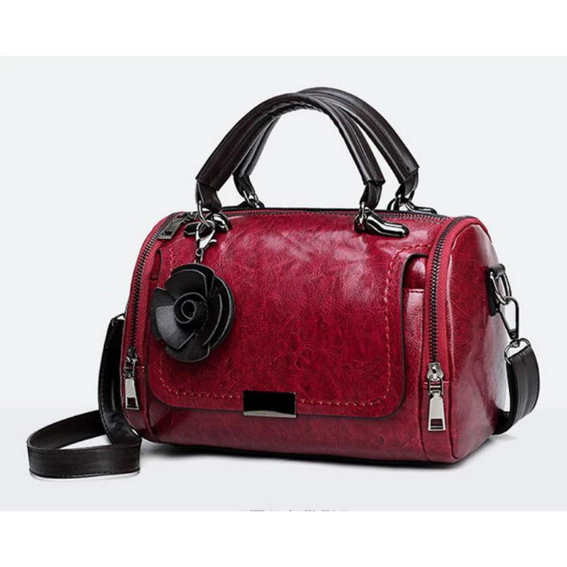 

2023 New flowers Pendant Handbag Women's fashion Boston bags single shoulder bag ladies crossbody bag PU messenger bag