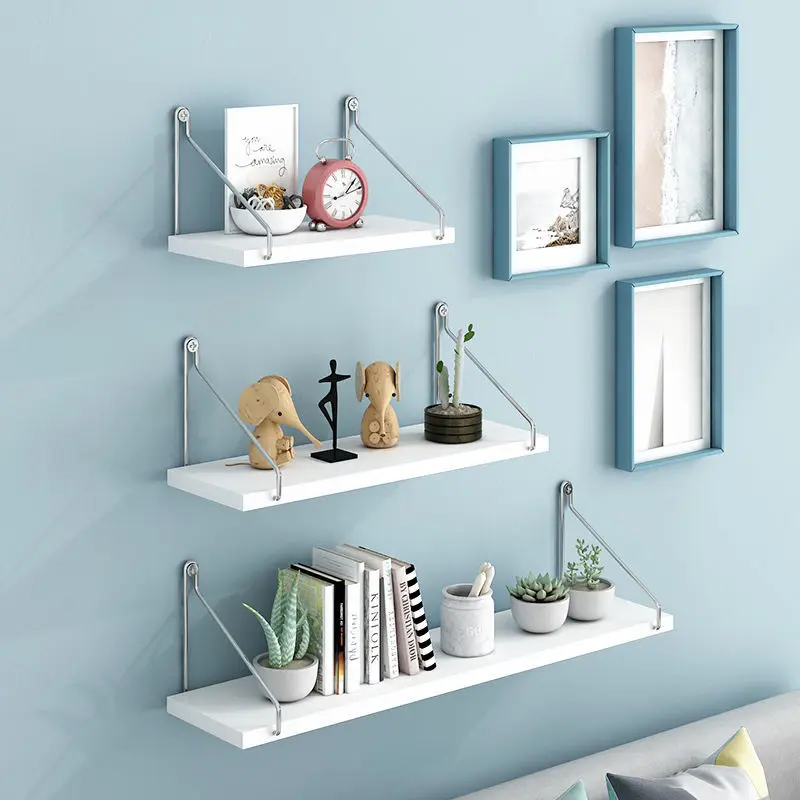 

3PCS Wooden Wall Shelf Home Decor Partition Wall Dividers Floating Shelves Plants Holder Wifi Box Figure Decoration Display Rack