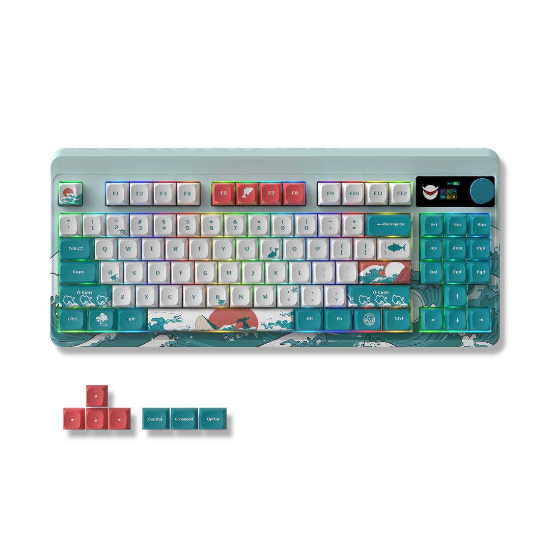 

M87PRO Coral Sea Theme 75% Tri-Mode Wireless Mechanical Keyboard Hot Swap Gamer Keyboard RGB Backlit for Pc Gateron Switch