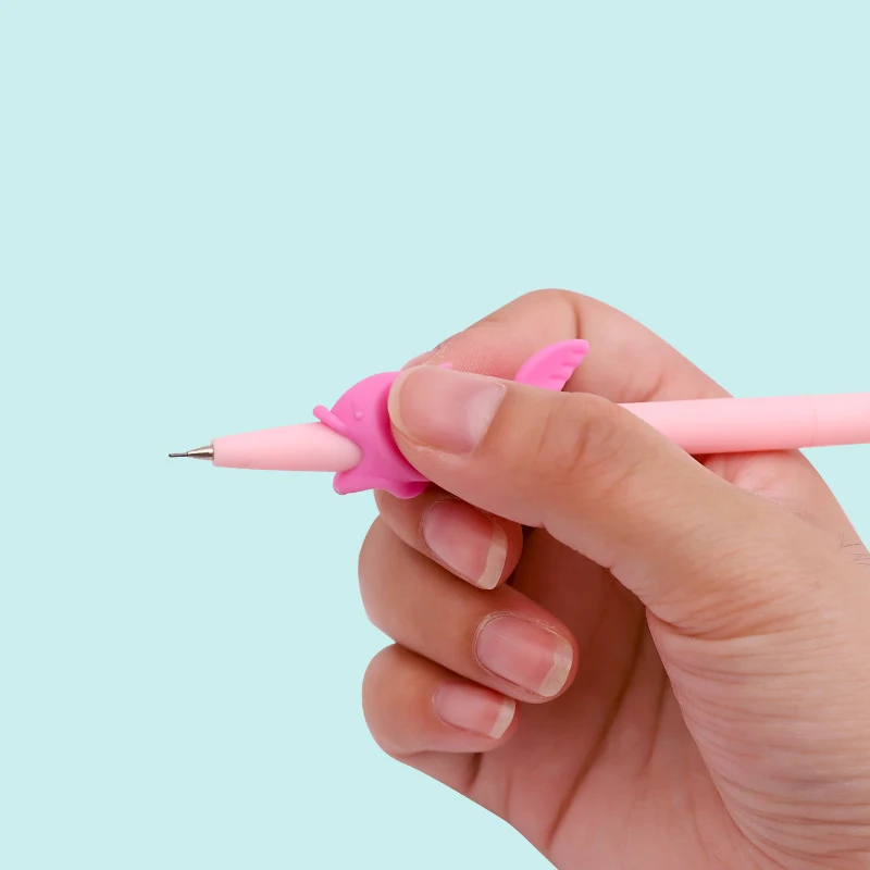 10 Pcs 2Pcs 어린이 펜 홀더 실리콘  학습 쓰기 도구 수정 장치 물고기 연필 파악 쓰기 보조 그립 편지지