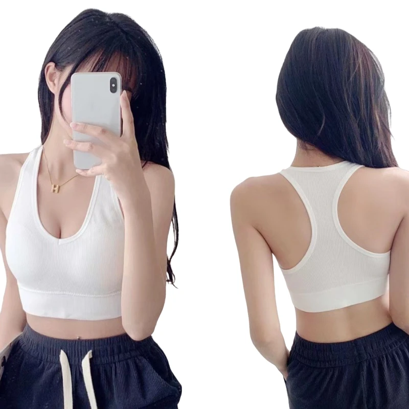 2Pcs/Set Seamless Bras For Women Sports Padded Seamless Underwear Y-Shaped Back Wireless Bra Breathable Lingerie 4