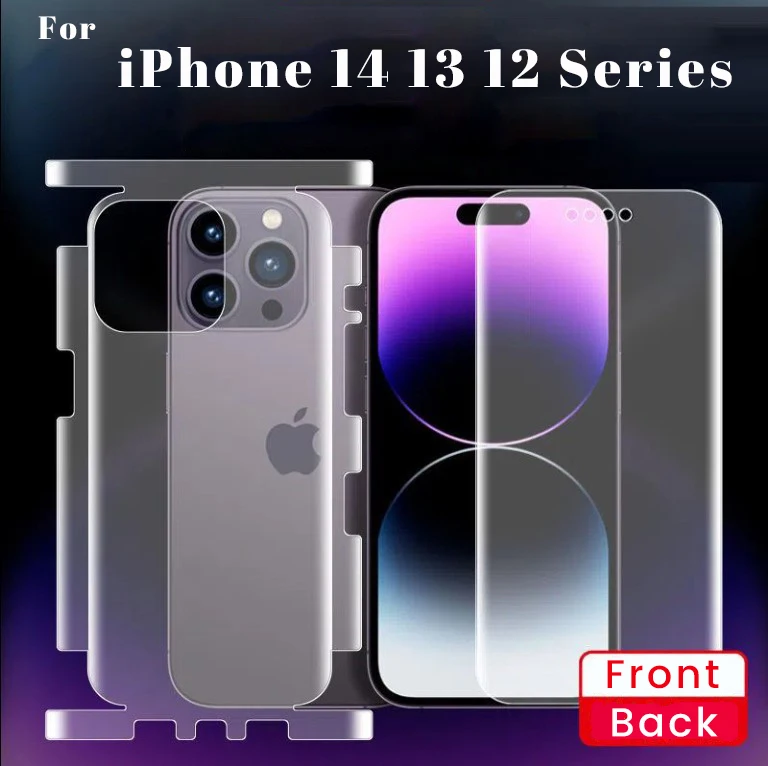 

2 in 1 Full Cover Hydrogel Film For Apple iPhone 14 13 11 12 Pro MAX Plus Soft Back iPhone 13 12 Pro Max Screen Protector