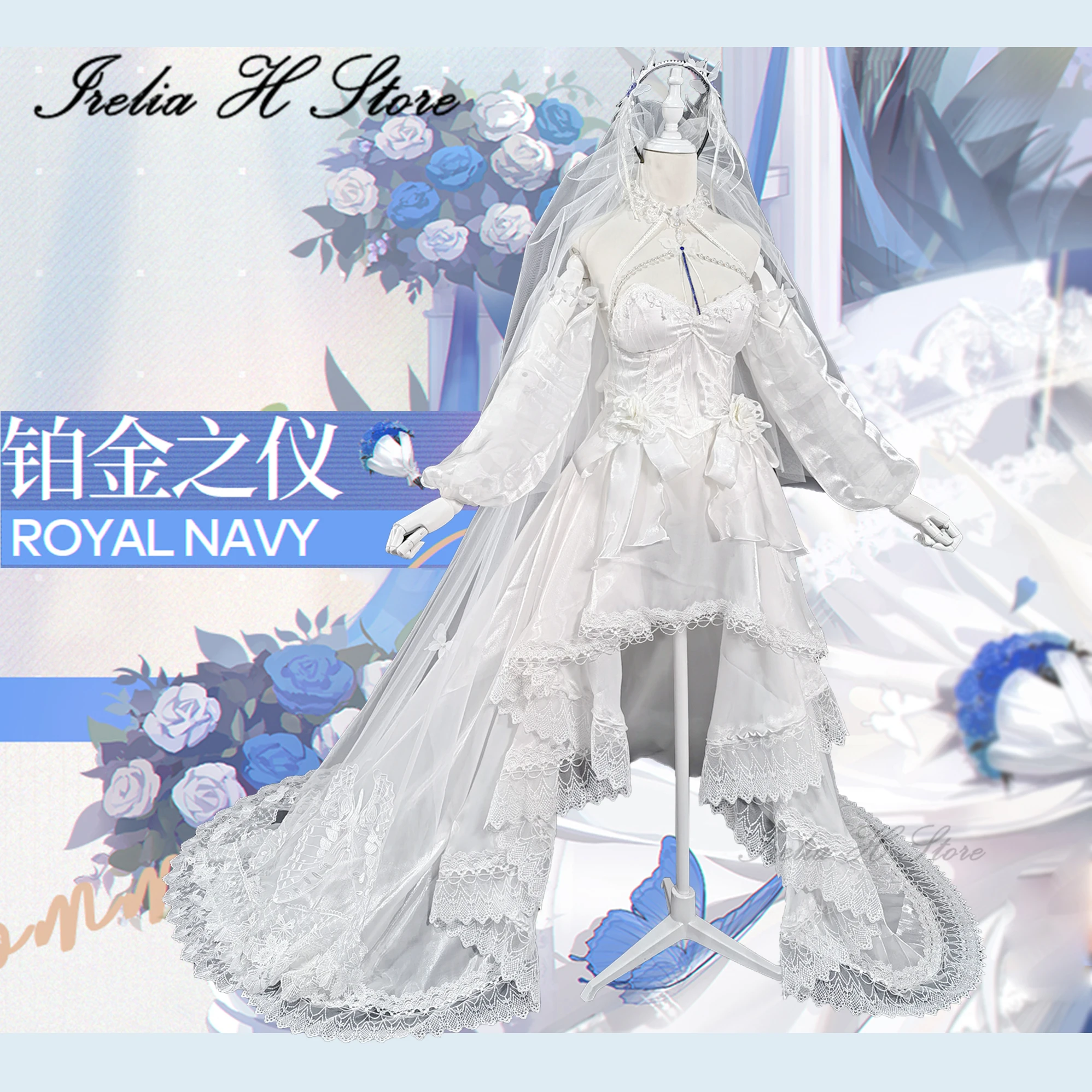

Irelia H HMS London Azur Lane Cosplay HMS London Bride Cosplay costumes dress female Royal Navy can custom size