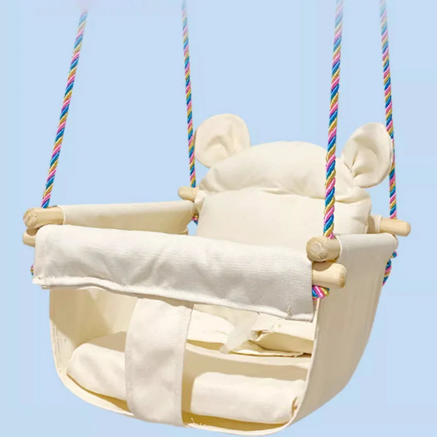 Kids Swing Portable Ceiling Suspended Chair With Seat Cushion Kids Baby Children's Hammock with Safety Belt For Babies children swing toys