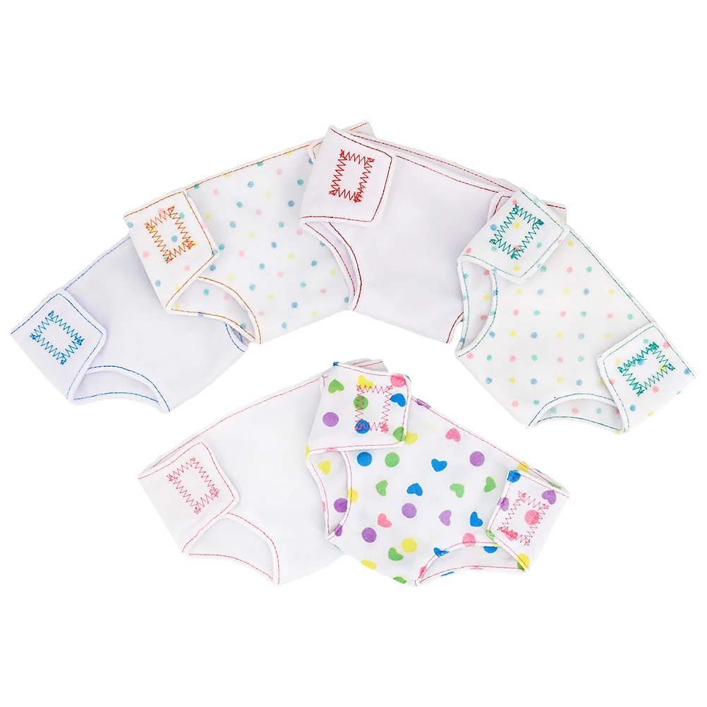 

6Pcs Baby Doll Nappies Funny Dressing Game Clothes 18 Inch Doll Accessories