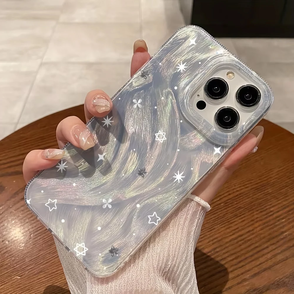 Transparent White Star Phone Case Cover