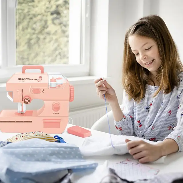 Bambini simulazione macchina da cucire giocattolo Mini mobili apprendimento  educativo Design abbigliamento pallina giocattoli creativi per bambini per  ragazze - AliExpress