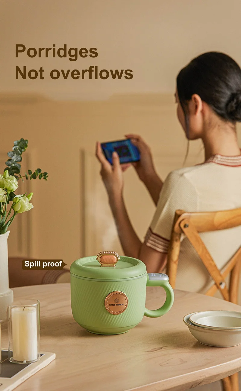 Description Picture 4 of item1.2L Smart Rice Cooker Portable Non-stick Electric Cooker Electric Heating Lunch Box Multifunctional Insulation Pot With Steamer