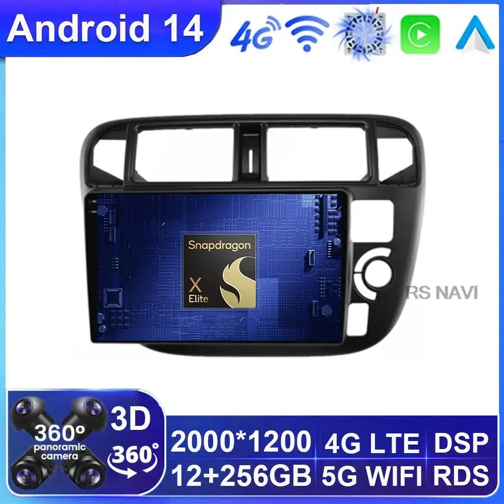 

Android 14 Car Rodio For HONDA CIVIC EK3EK4EK9 1995-1999 Carplay Auto MultimediaVideo Player Navigation Head Unit WIFI+4G GPS BT