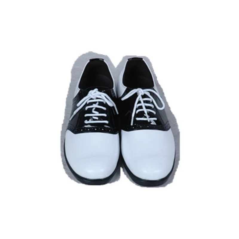 Black and White Sport Leather Shoes Hip Hop Popping Locking Breaking Trend Shoes Red and White Golf Professional Shoe 3