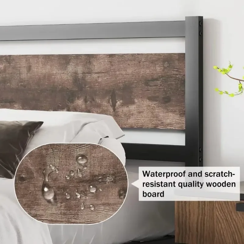 Only Wooden Headboard with Metal Flat Noodles Sturdy and Simple Easy To Assemble Double XL/large/extra Large (large)
