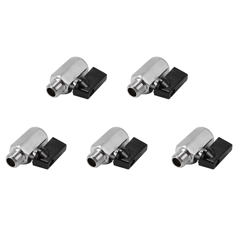 

Пятикратный хромированный латунный 1/4-дюймовый шаровой клапан Bsp, резьбовой кран «штырь-гнездо», шланг воздушного компрессора