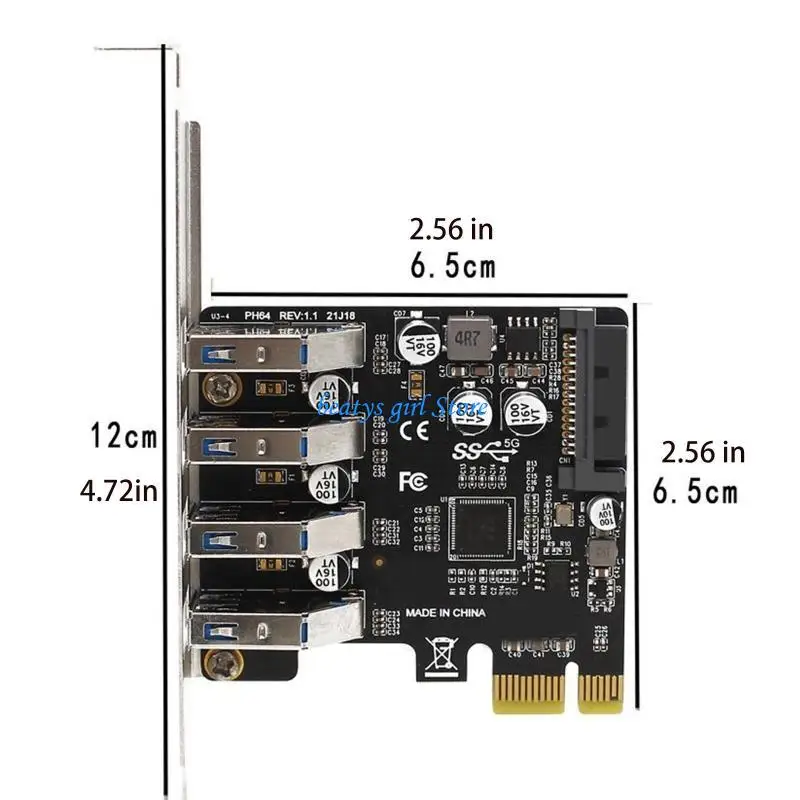 C7AB USB PCIe 카드 4 포트 USB 3.0-Express 카드 확장을 위한 PCI-Windows 7/8/1용 USB 허브 컨트롤러 어댑터에 PCI-E