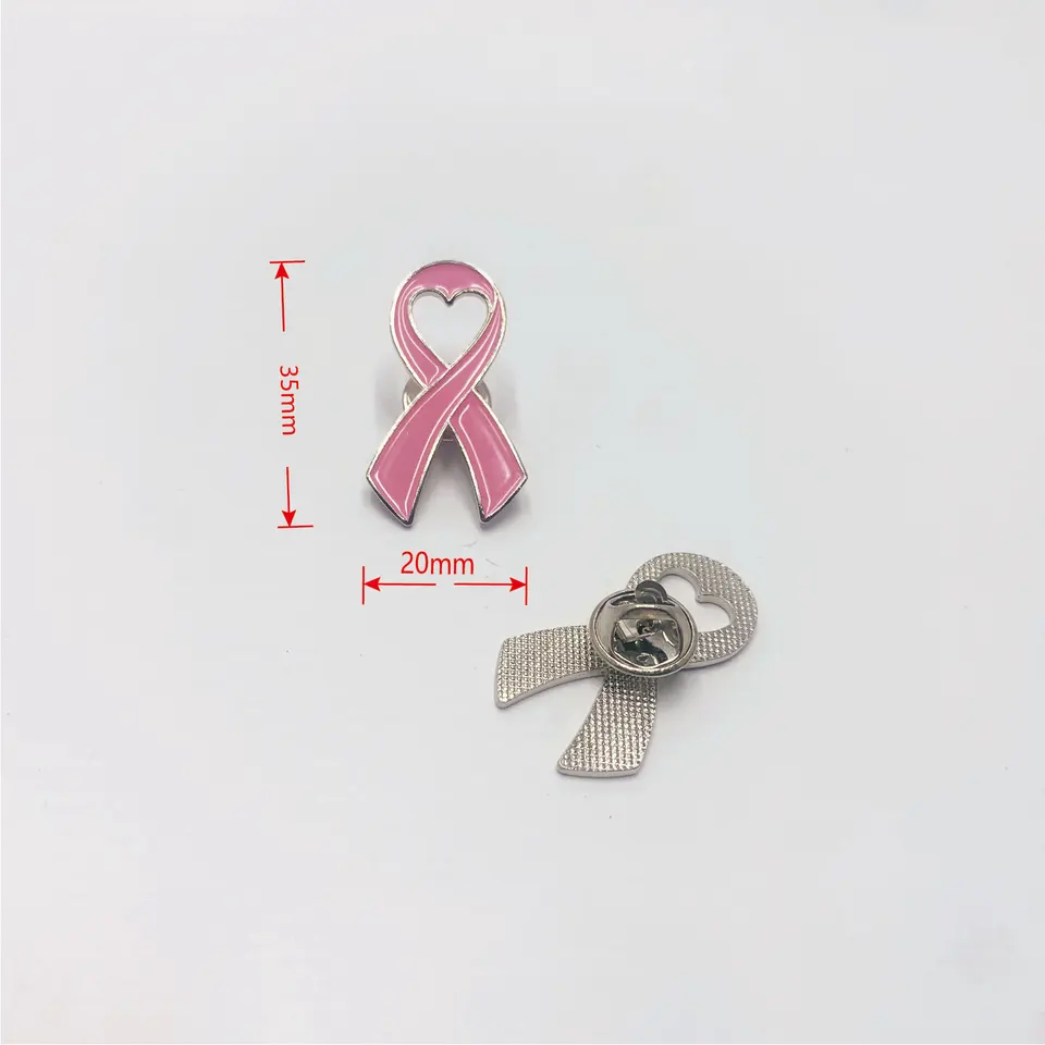 Broche Ruban Rose Octobre Rose - Épinglette Sensibilisation Cancer Du Sein - Accessoire Mode Et Solidaire Pour Femme