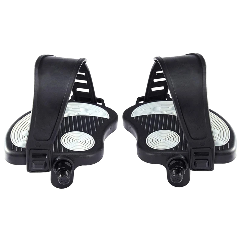 1 Pair 1/2 9/16 Bike Pedals Set Antislip Pedal Strap Pedals For Gym