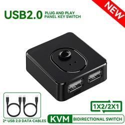 Advanced USB 3.0 KVM Switch with Bidirectional Hub and USB2.0 Extension for Shared Device Control (USB 2.0 Data Cable)