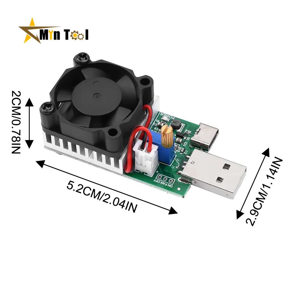 0.15A-3A USB Electronic Load Meter Module Adjustable 5V 12V Voltage 18W/22.5W Aging Resistance USB Tester for Electrician Tool
