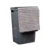 60L Slim Laundry Hamper, Lid, Ventilated, Plastic, 17.25"L x 13.75"W x 23.5"H, Gray 1