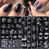 5pcs/set Flower Leaves Nail Stamping Plates Leaf Floral Butterfly Line Spring Printing Stencil Nail Stamp Templates Nails Tool 1