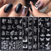 5pcs/set Flower Leaves Nail Stamping Plates Leaf Floral Butterfly Line Spring Printing Stencil Nail Stamp Templates Nails Tool 1