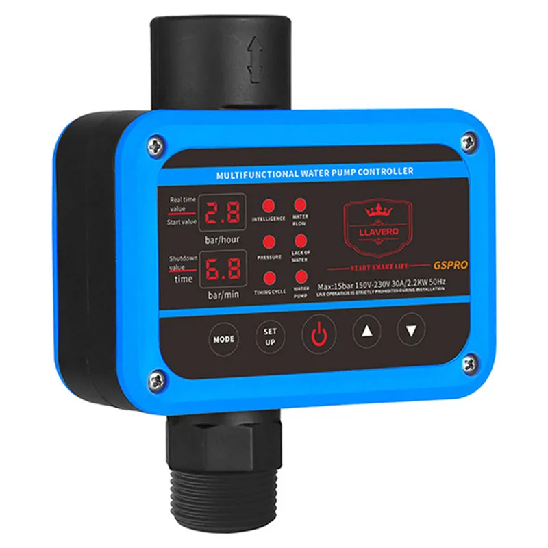 GS Pro Intelligent Pressure Controller for Water Pump 0-10bar 2.2KW SUPPLY G1 Thread Easy Operation Pump Switch for Building Pip