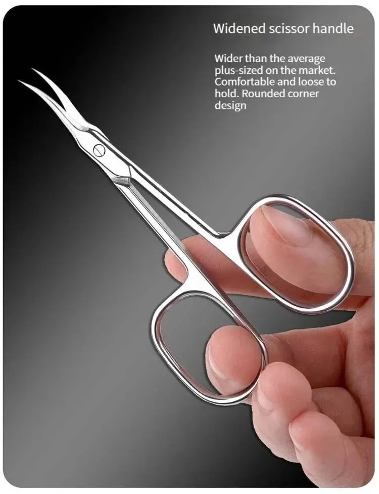 Description Picture 5 of itemStainless Steel Nail Shave Eyebrow Pointed Scissors Beauty Scissors Treatment Cuticle Bend Front Dead Skin Nail Scissors