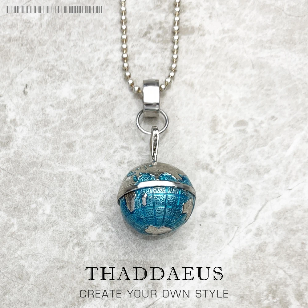 Collana Con Ciondolo Mappamondo In Argento 925 E Opale Blu - Gioiello Per Donne, Viaggiatrici E Sognatrici - Regalo Con Confezione