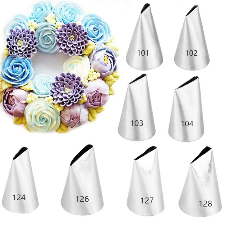 

New 304 Stainless Steel Flower Cream Icing Piping Nozzles Tips Cake Biscuit Cupcake Baking Pastry Decorating Tools Multi-style