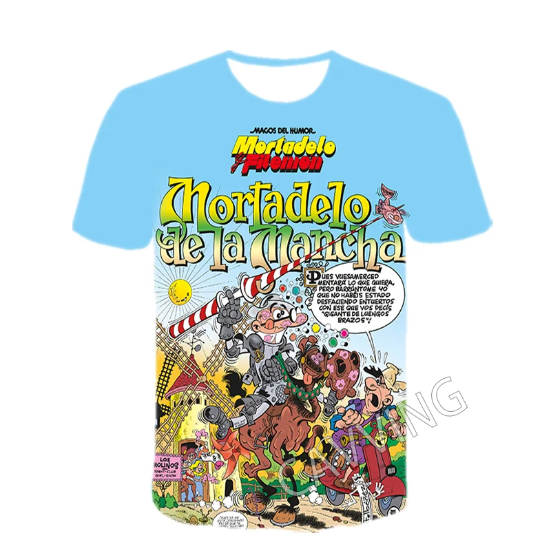 Stylish 3D Print Mortadelo y Filemón Graphic Casual T-Shirts - Unisex Harajuku Hip Hop Tops