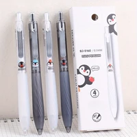 4pcs Black Ink Gel Pen，Penguin Pattern Design with Metal Clip, Smooth Writing, Durable and Comfortable for Office and Study Use 2