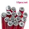 6/10/15pcs Metal Nail Art Stamp Pen Daisy Butterfly Nail Stamp Handicraft Leaf Nail Flower Star Dotting Art Heart Tools Hot Sale 1