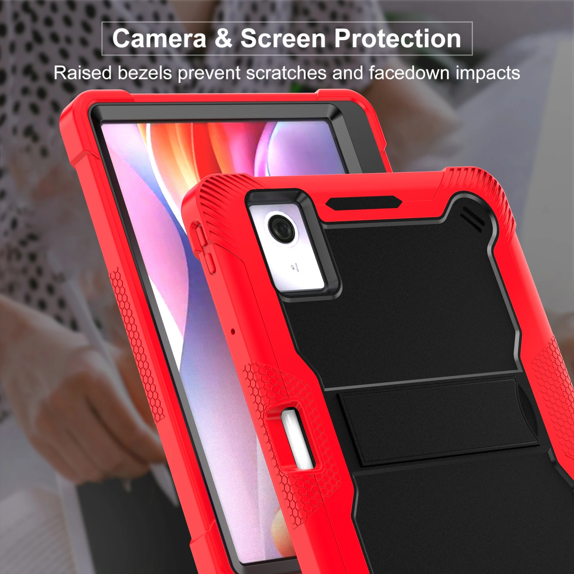 Shockproof Silicone Tablet Cover with Built-in Kickstand & Pen Holder - 11 Inch