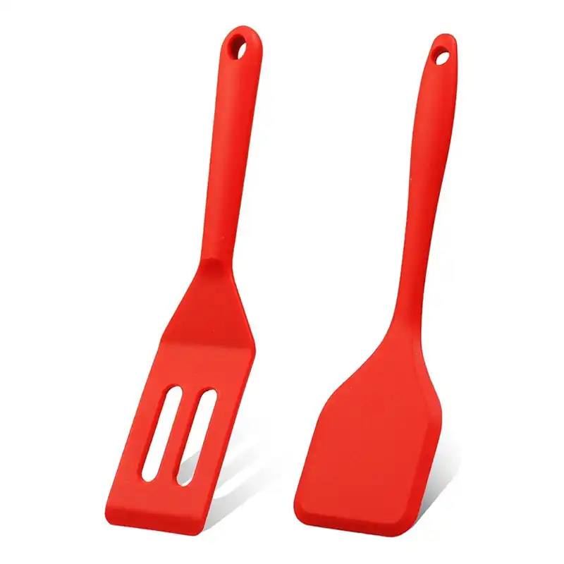 Customer Reviews For 2Pcs Small Spatula Brownie Turner Mini Silicone Serving Spatulas Set Thin Egg Flipper Heat Resistant Omelette Pancake Turner Rubber ​Nonstick Cookware ,Silicone Non Stick Flexible Utensils