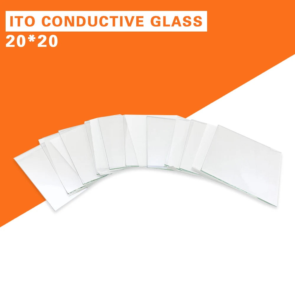 

20x20x1.1mm,6 ohm/sq, 50pcs/lot Lab Transparent Conductive Indium Tin Oxide ITO Glass
