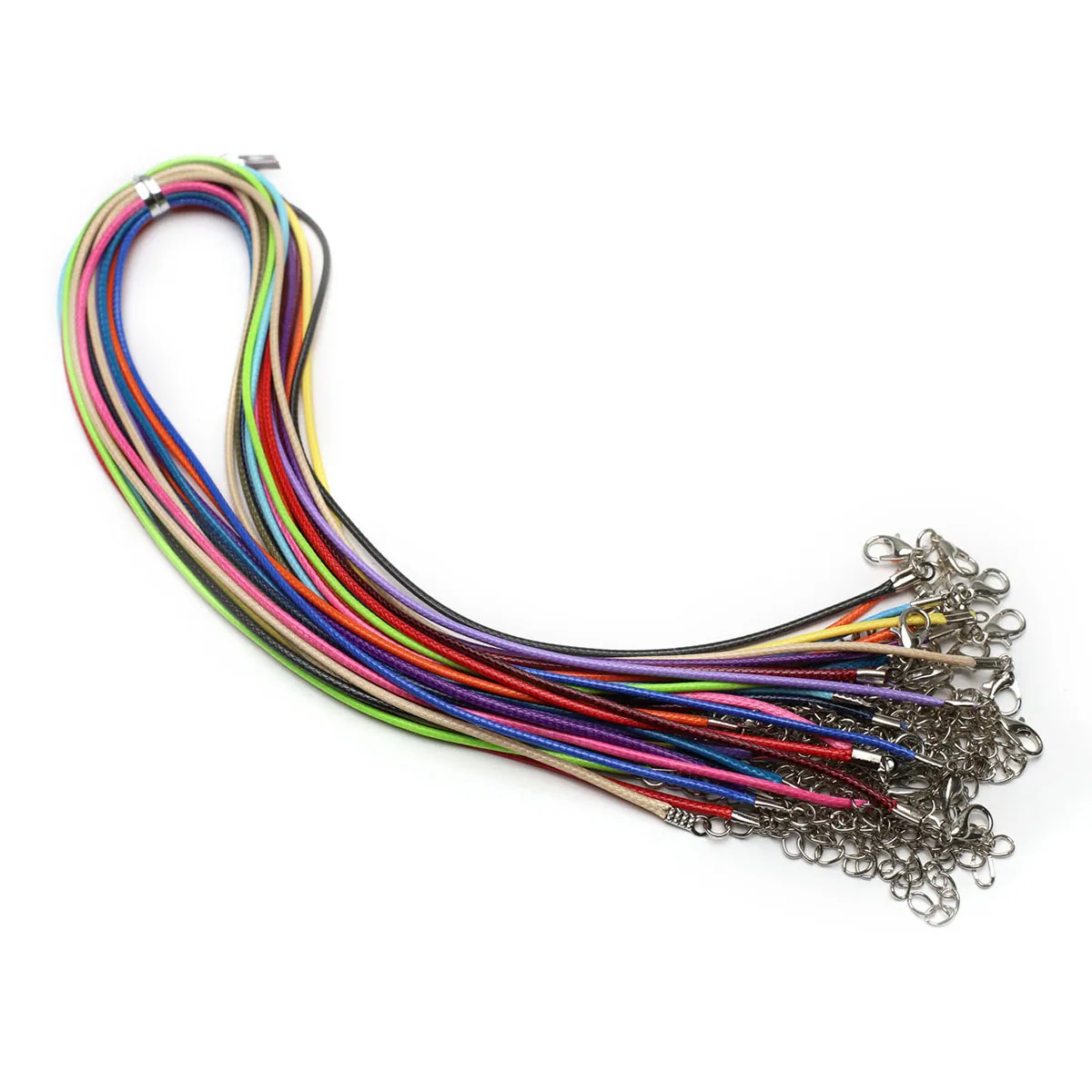 

100PCS Wholesale Colorful Wax Necklace Extension Chains 45+5CM Jewelry DIY Accessories