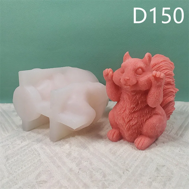 Silicone Mold For Wedding Festive Candle Mold Big Cute Squirrel Soap Plaster Molud Aromatherapy Wedding Gifts Handmade