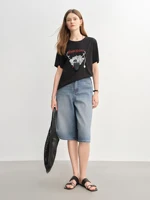 DUSHU Plus Size Women's Casual High-Waisted 7/8 Length Wide-Leg Jeans - 2025 New Arrival Jeans 25DS82853 - Image 3